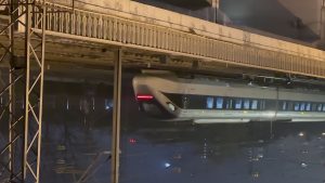 High-speed train arriving at Beijing West Railway Station
