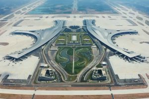 Exterior view of Chengdu Tianfu International Airport terminal building
