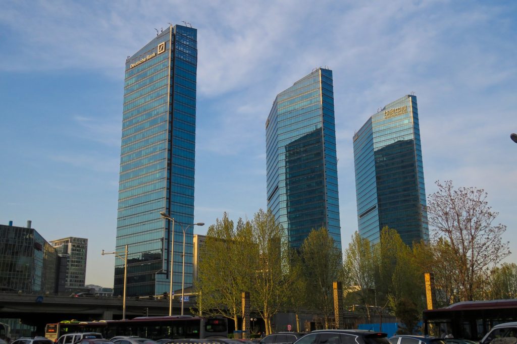 Modern office towers at China Central Place in Beijing