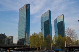 Modern office towers at China Central Place in Beijing