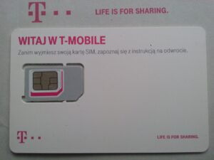 Close-up of a physical mobile SIM card on its packaging tray