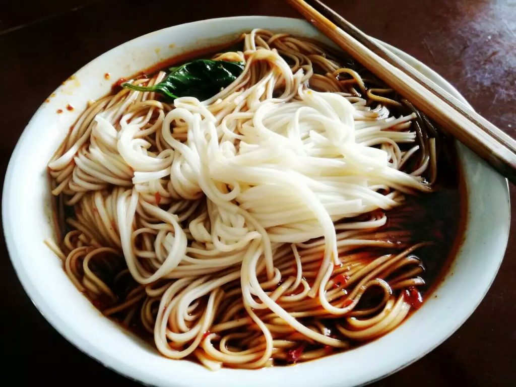 Bowl of spicy Chongqing-style noodles