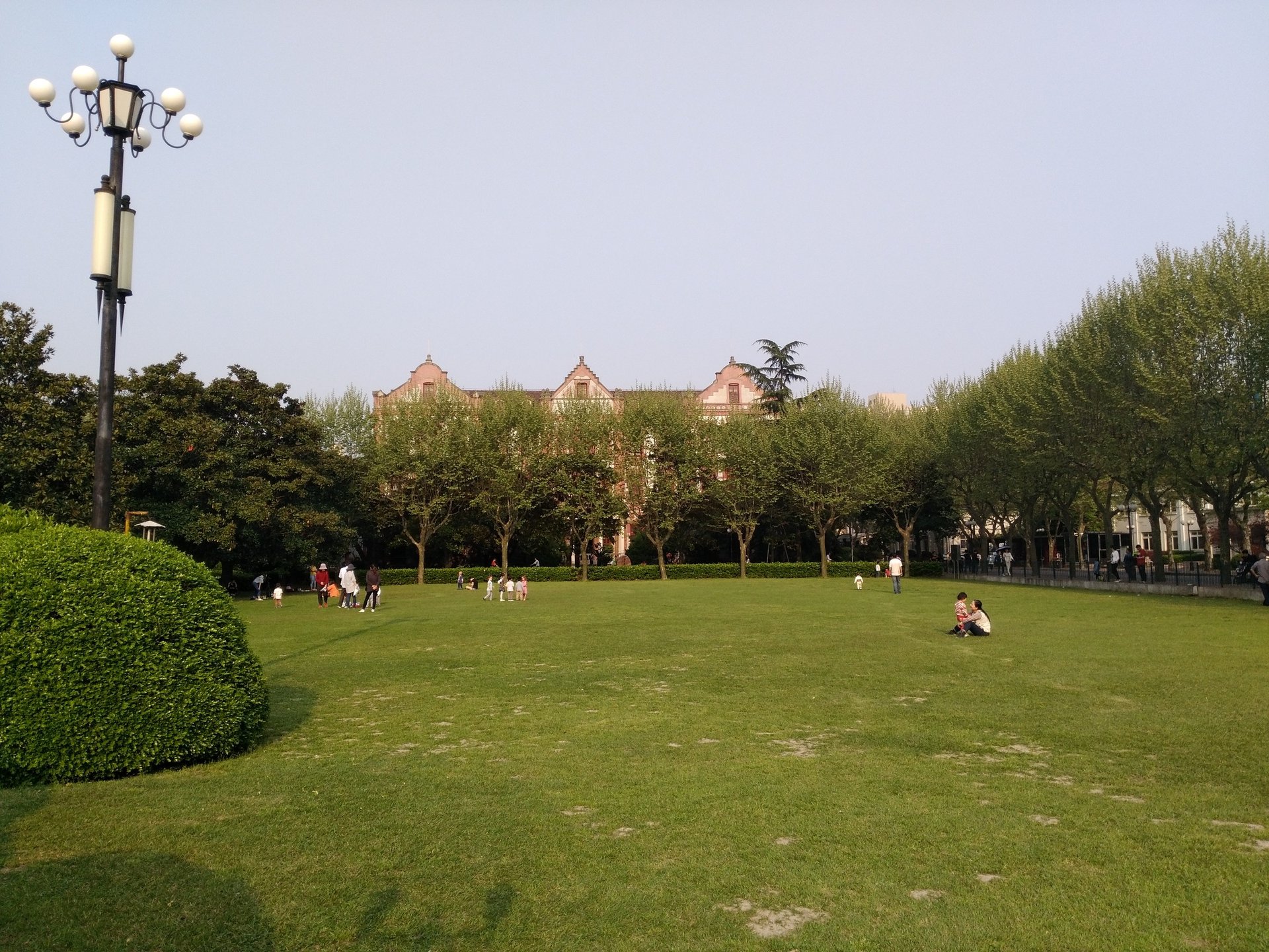 Campus buildings and trees at Shanghai Jiao Tong University Xuhui campus