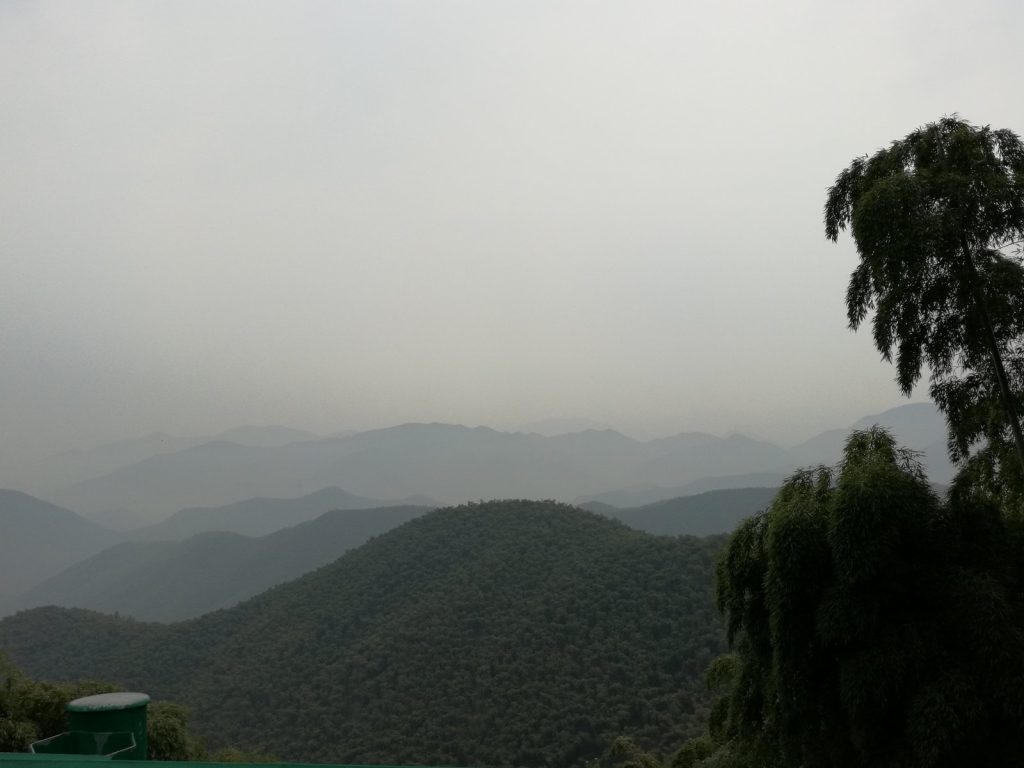 Forested hills and mountain landscape at Mount Mogan, Zhejiang