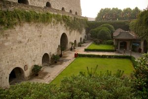 Stone fortress walls and arched gateways of Zhonghua Gate in Nanjing