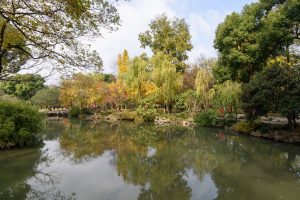 Pavilions and water reflections in Suzhou Humble Administrator's Garden