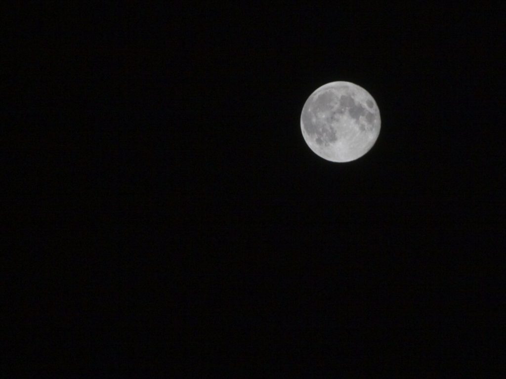 Bright full moon during Mid-Autumn Festival night
